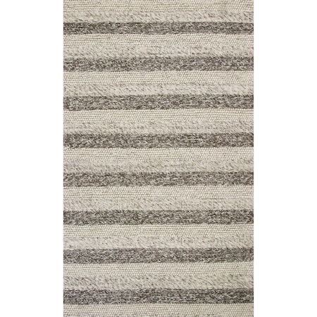 Homeroots 3 ft. 3 in. x 5 ft. 3 in. Wool Grey & White Area Rug 352536